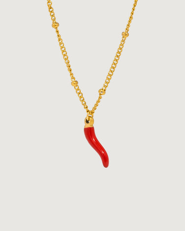 Red Chilli Charms Pendant Necklace 18k Gold - STUDIO JO STORE